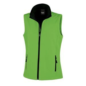 Result Core Womens/Ladies Printable Softshell Bodywarmer / Vivid Green / Black